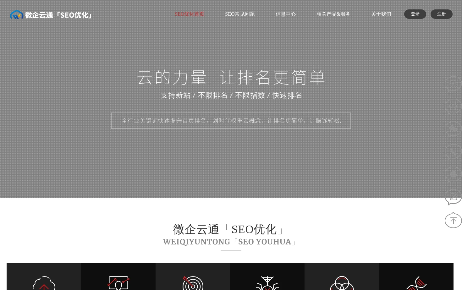 微企云通SEO优化 页面快照